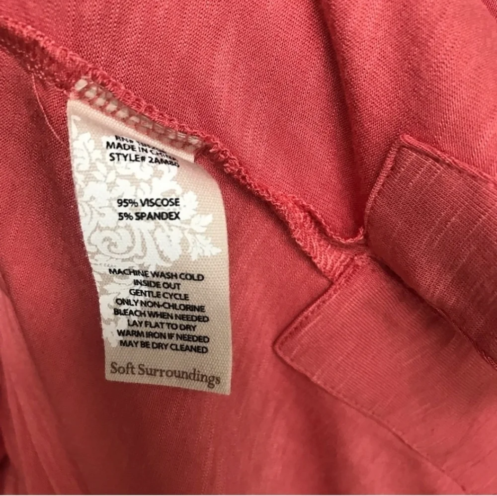 Soft Surroundings Campana Blouse size Large Pink Bell Sleeve Oversized Relaxed - Picture 4 of 6